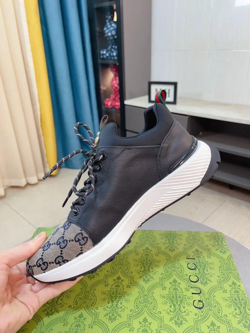 Men's shoes 💰458🌹🌹GUCCI [Gucci] New high-end brand of men's shoes, the latest fashionable casual men's shoes, trendy and versatile, relaxed and sporty style, uppers imported from Italy, first-layer cowhide, genuine leather lining, and ultra-fine workmanship. Original personalized fashionable rubber wear-resistant outsole, light and comfortable on the foot, size 38-44